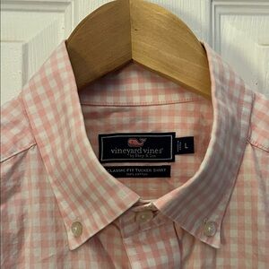 Vineyard Vines Men's Pink Checkered Shirt